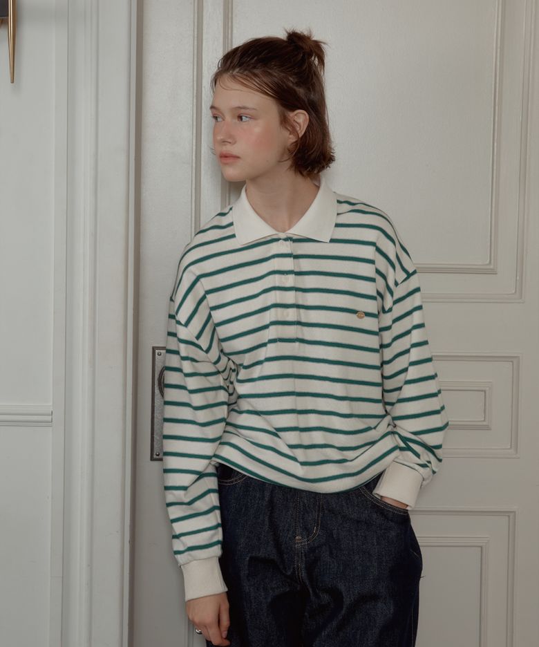 ANC STRIPE STRING RUGBY SWEATSHIRTS_IVORY