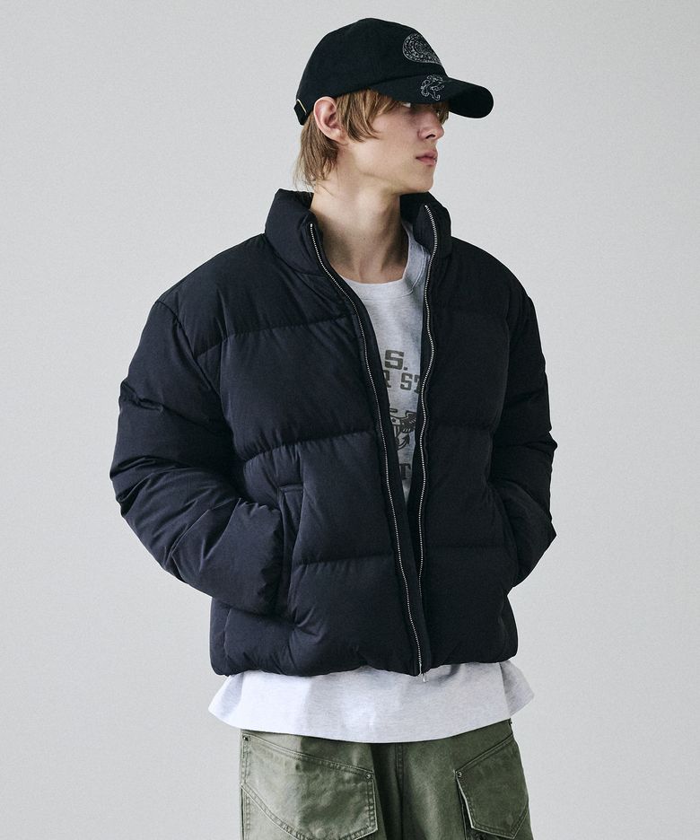 BASIC SHORT PUFFER DOWN JACKET BLACK