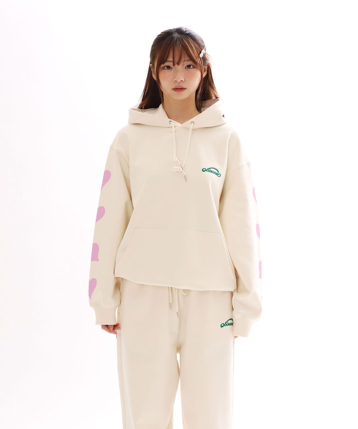 오브콜스와이낫(OFCOURSEWHYNOT) LOVING EMBRACE HOODY_CREAM