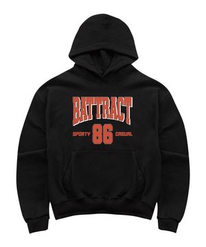 스포티 캐쥬얼 오버 핏 후드티_블랙