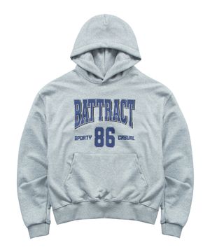 스포티 캐쥬얼 오버 핏 후드티_그레이