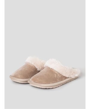 (WOMEN) 스웨이드 퍼 슬라이드  베이지 (HH59K2F73A)