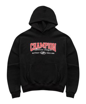 애슬레져 챔피온 오버 핏 후드티_블랙