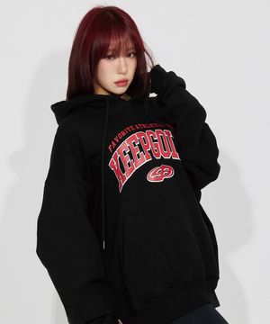 킵고잉 오버 핏 후드티_블랙