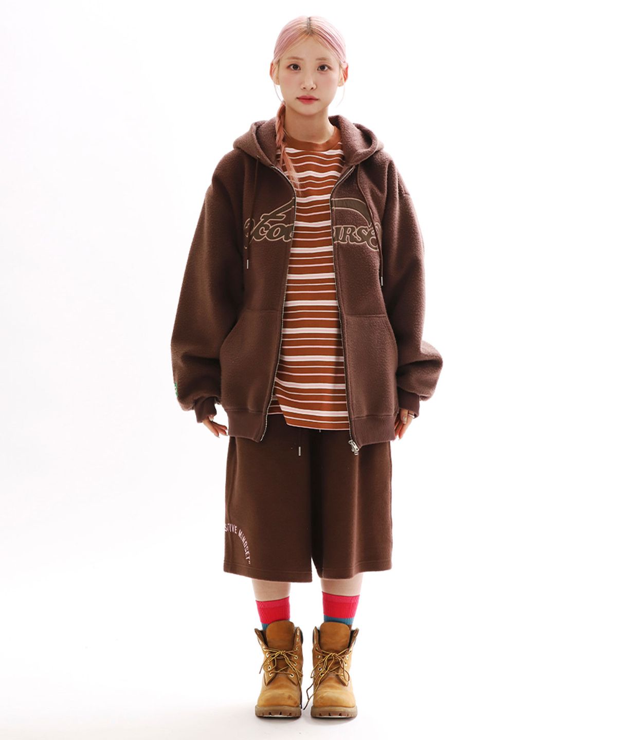 오브콜스와이낫(OFCOURSEWHYNOT) RADIANT ARC BERMUDA PANTS_BROWN