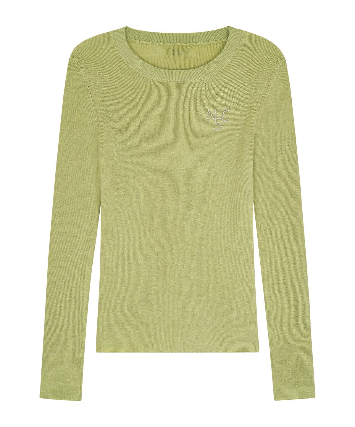네이키드서프클럽(NAKED SURF CLUB) NSC 핫픽스 로고 슬림 니트 (Light Green)
