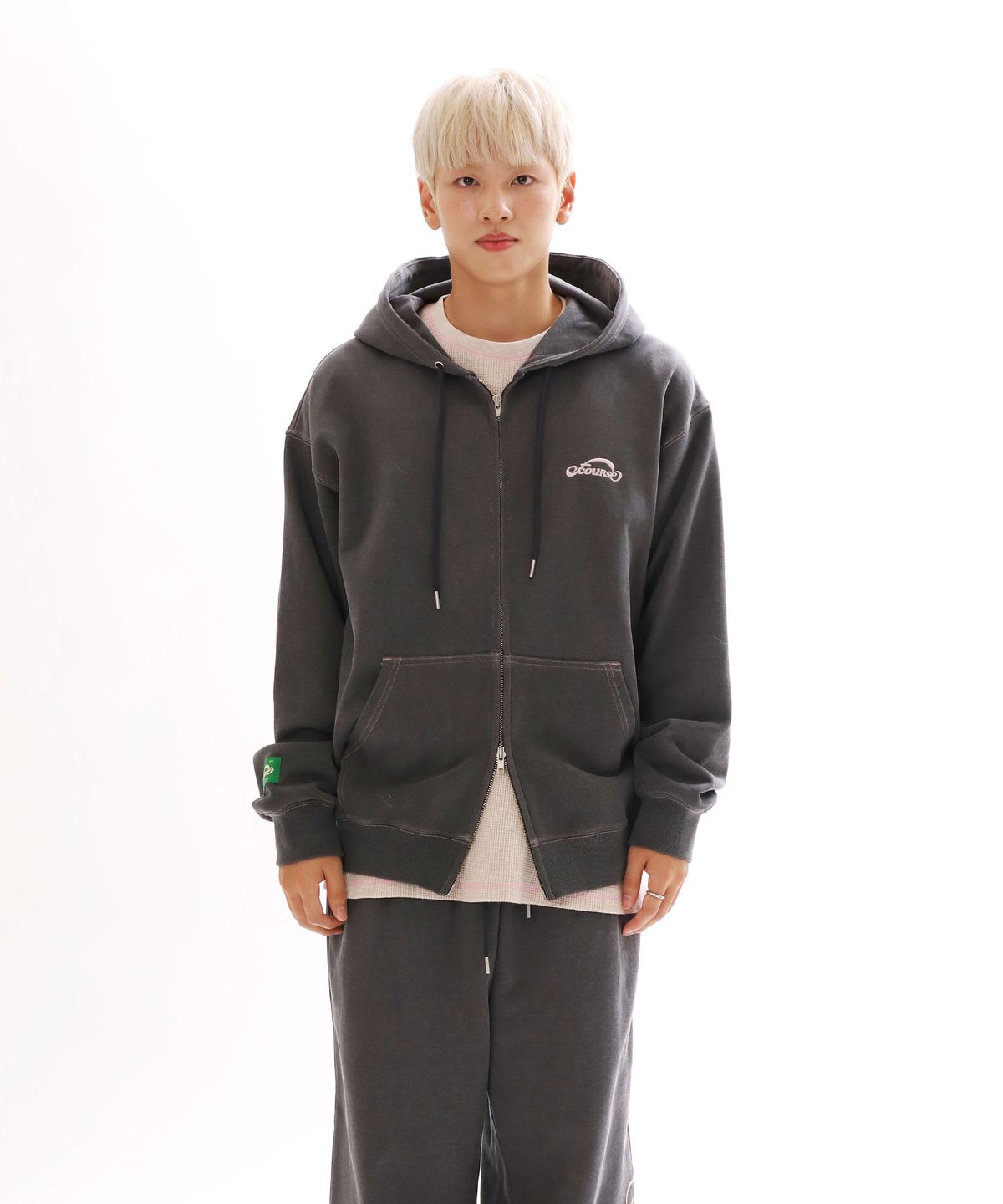 오브콜스와이낫(OFCOURSEWHYNOT) HEARTFELT P/G HOODY ZIP_BROWN