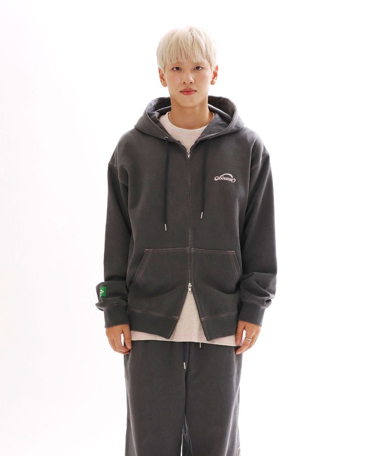 HEARTFELT P/G HOODY ZIP_BROWN