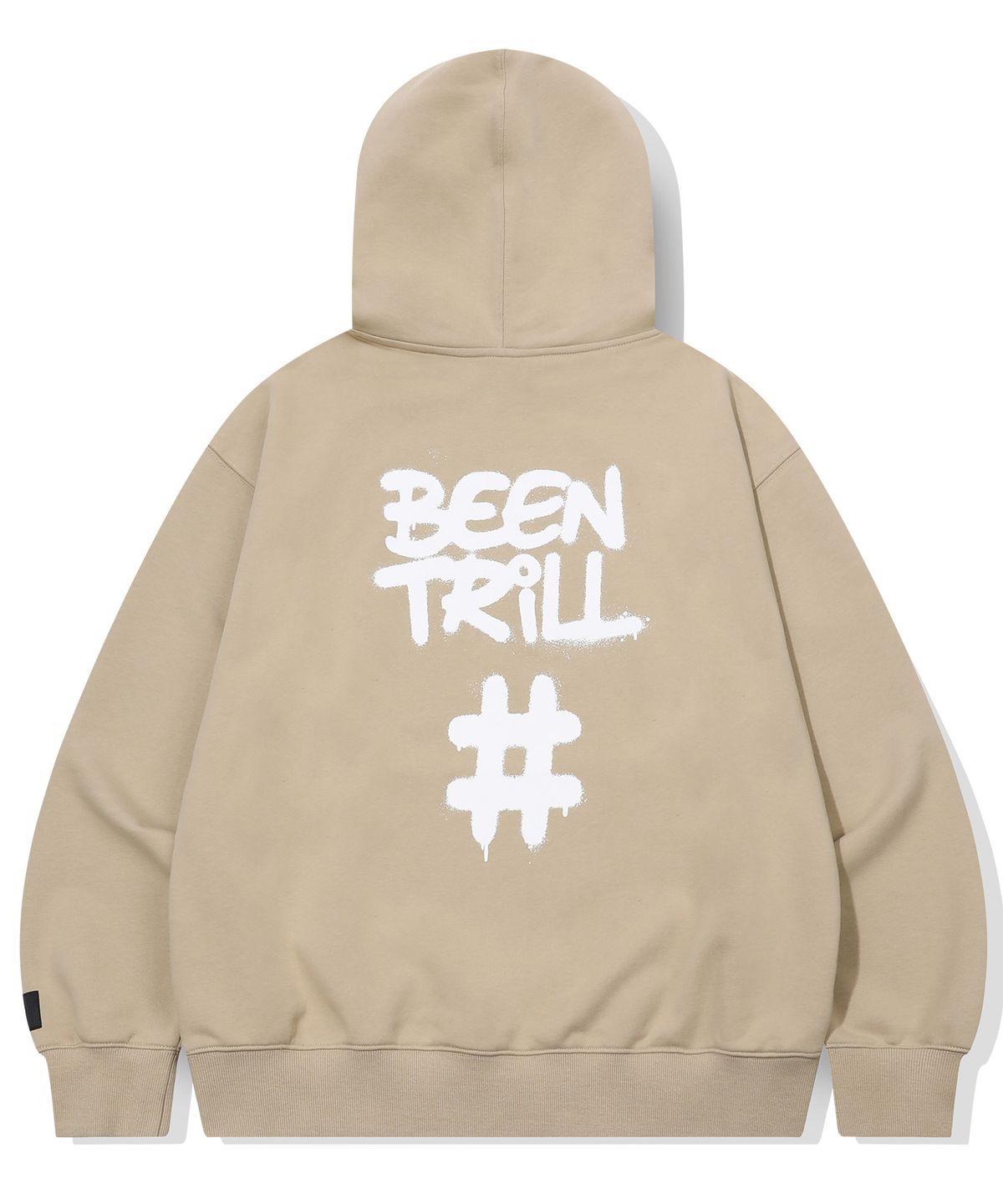 빈트릴(BEENTRILL) 스프레이 해시태그 후드(베이지)