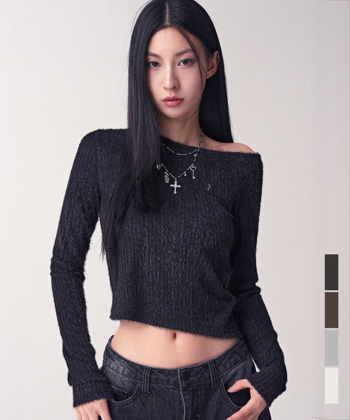 어반드레스(AVANDRESS) Hazle Hairly Unbalance Tee_4Colors