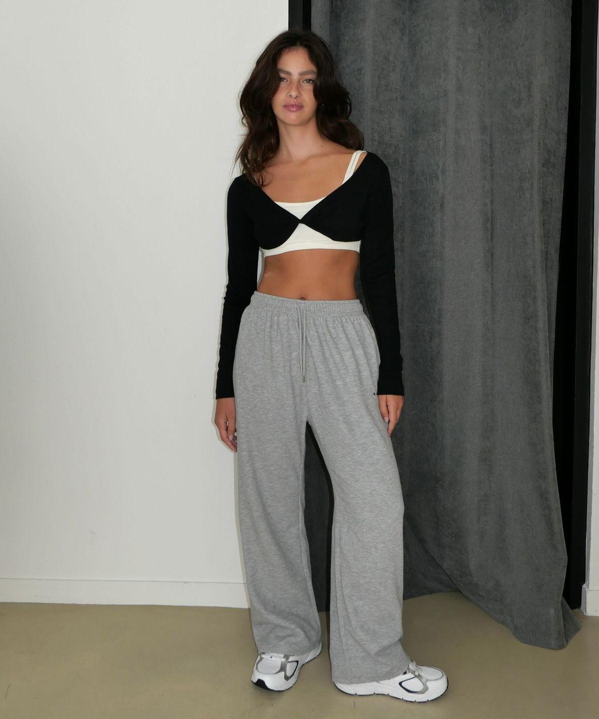 인지액티브(INJIACTIVE) Ribbed Sweatpants 멜란지그레이