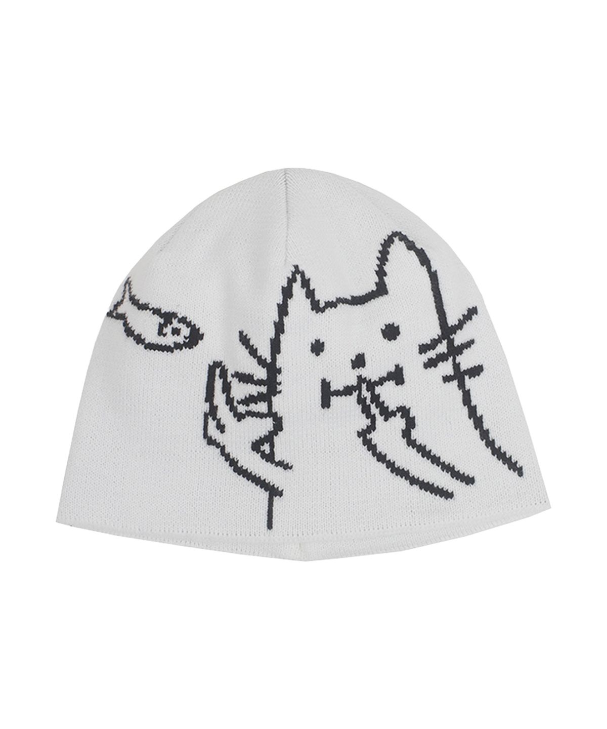 어라이트앵글(ARIGHTANGLE) CAT FISH BEANIE (WHITE)