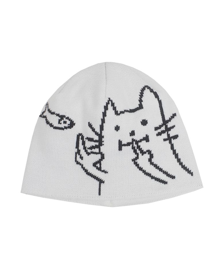 CAT FISH BEANIE (WHITE)