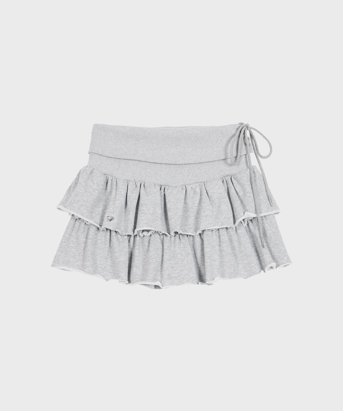 알키알카(ALKI ALKA) Ruffle Jersey Skirt (Gray)