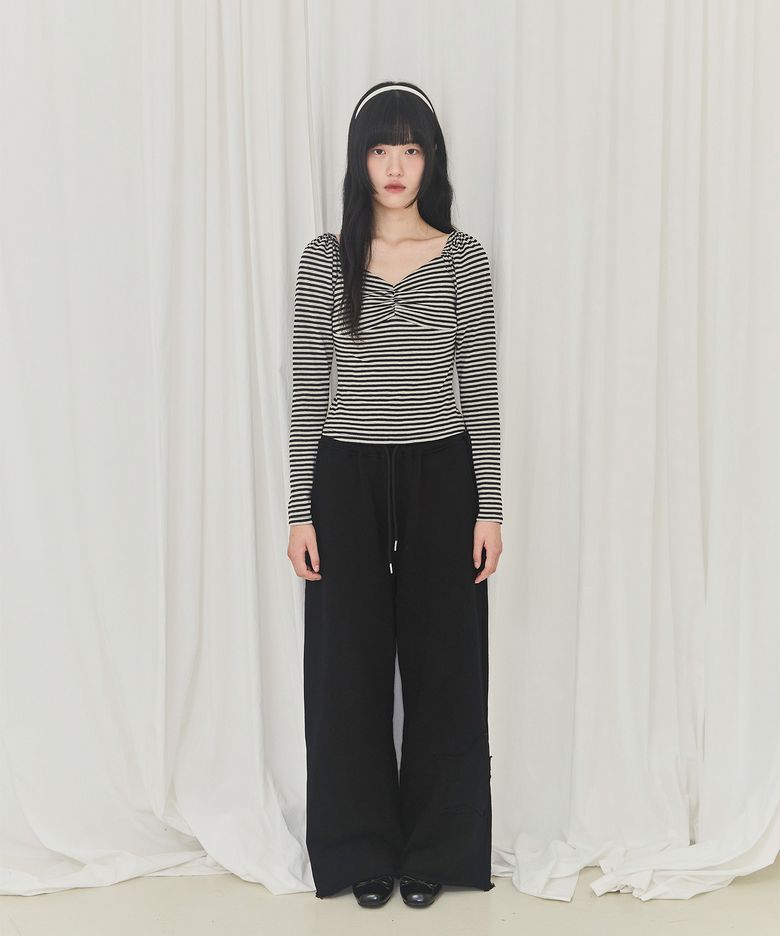 Star Patch Wide Pants (Black)