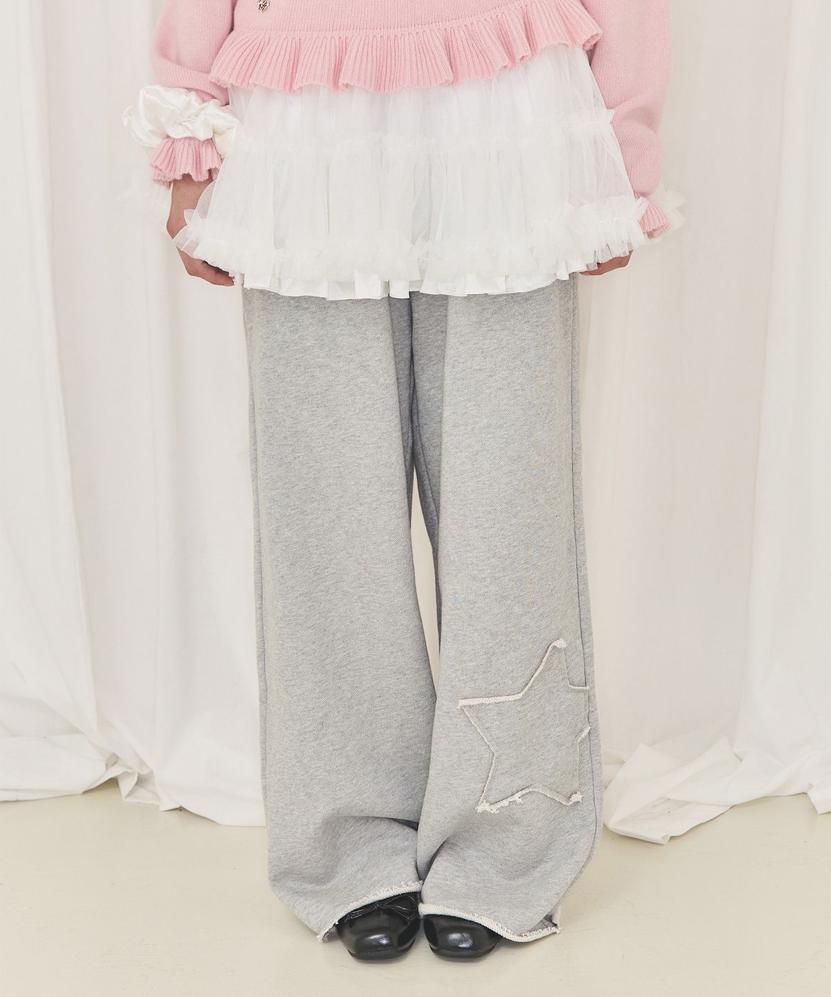 알키알카(ALKI ALKA) Star Patch Wide Pants (Gray)