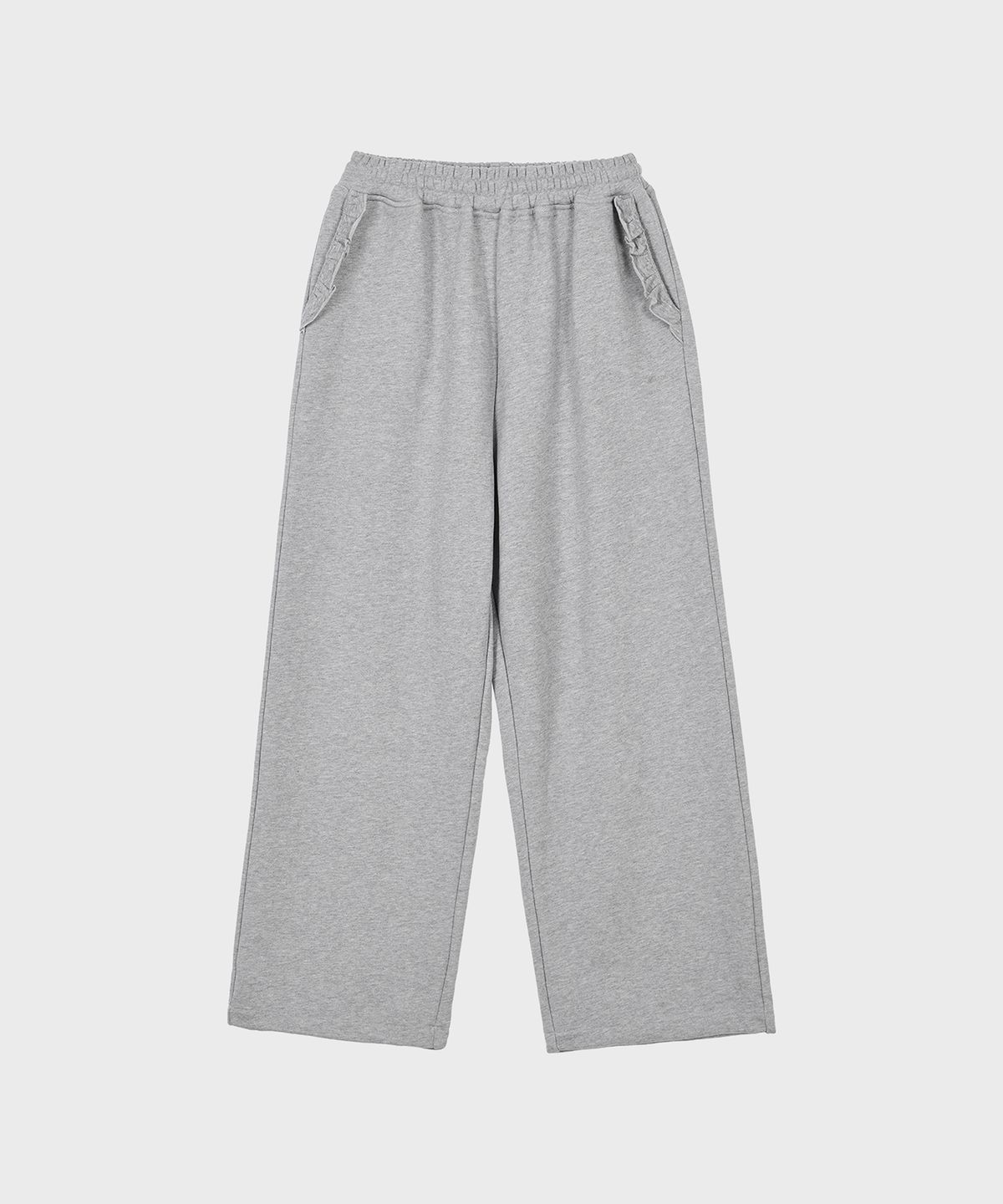 알키알카(ALKI ALKA) Frill Wide Pants (Gray)