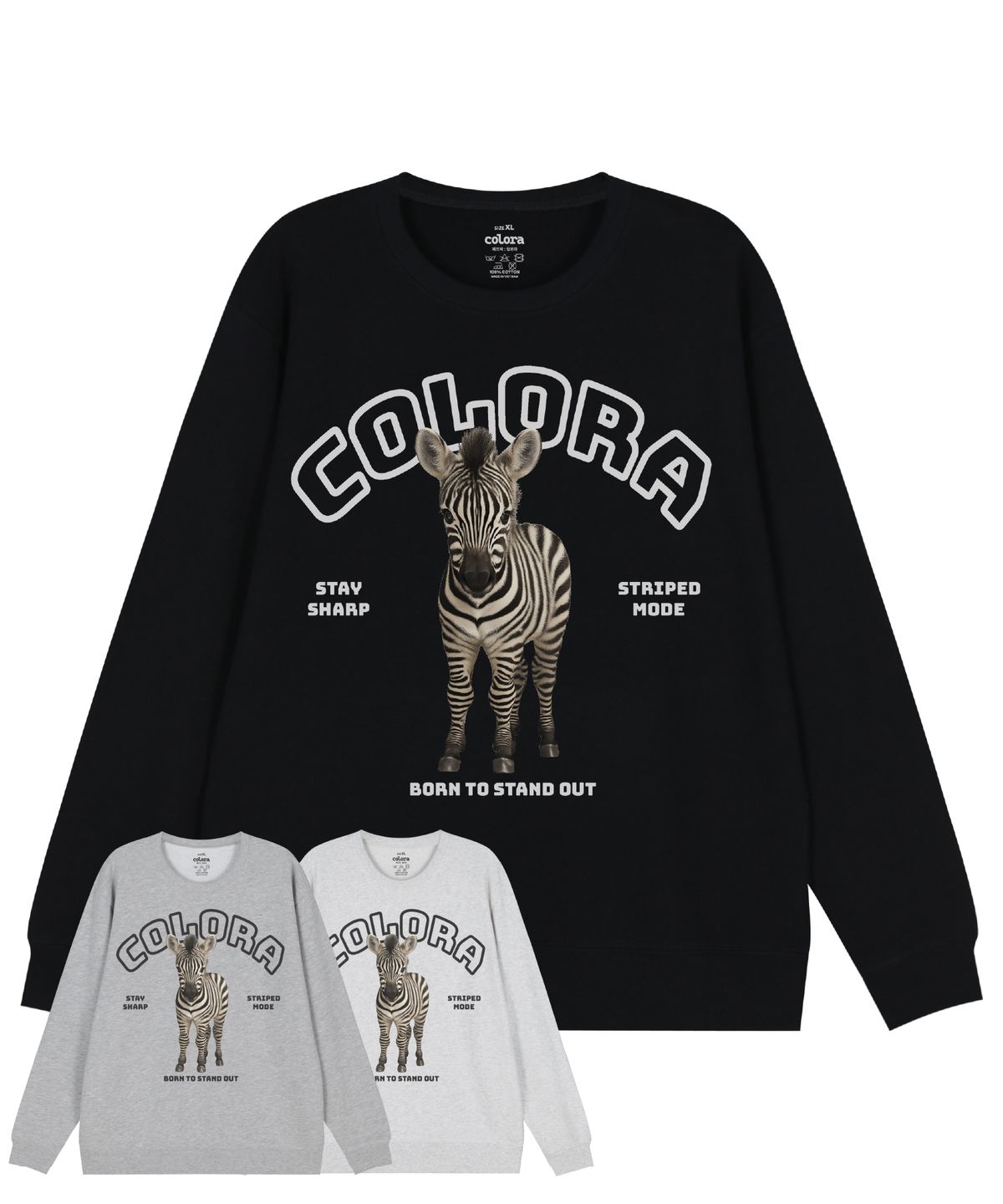 컬로라(COLORA) 컬로라 베이비 지브라 스웻셔츠 (3color)