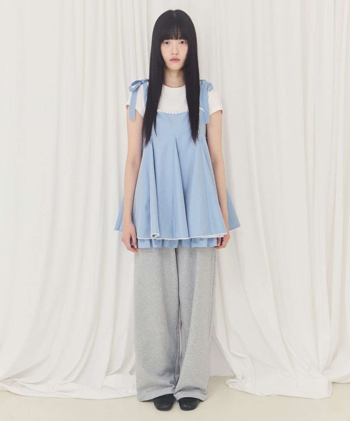 알키알카(ALKI ALKA) Balloon Mini Dress (Light Blue)