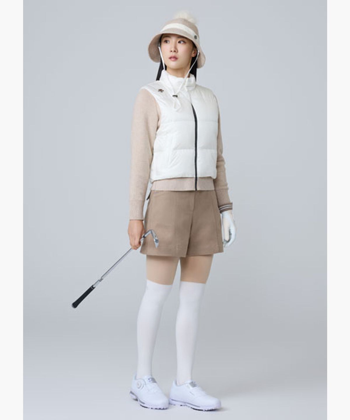 데상트 골프(DESCENTE GOLF) 여성 멜란지 숏팬츠 (DQ32WFSP9B)