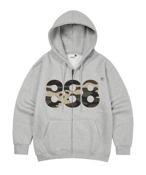 [NO기모] CAMO NUMBER.888 오버핏 투웨이 후드 집업 3 COLORS