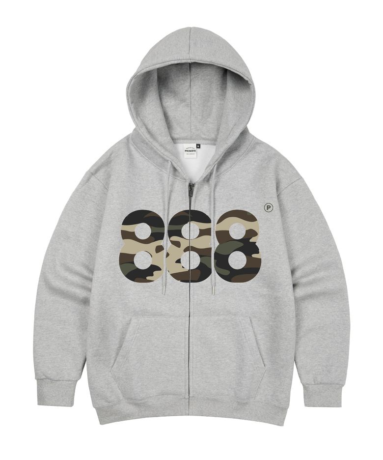 [NO기모] CAMO NUMBER.888 오버핏 투웨이 후드 집업 3 COLORS