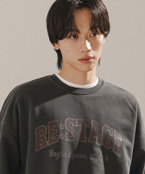 리스테이지 피그먼트 스웨트셔츠 다크그레이 KHMT2656