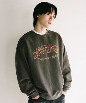 리스테이지 피그먼트 스웨트셔츠 카키 KHMT2656