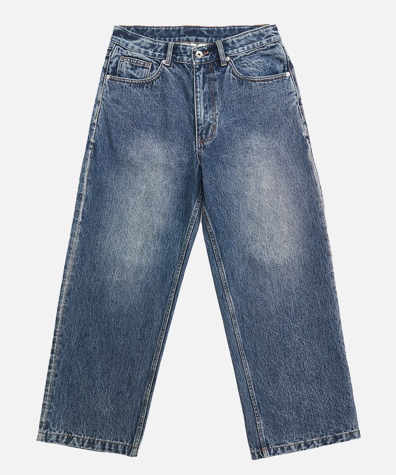 Vintage Washing Wide Denim Pants_Blue