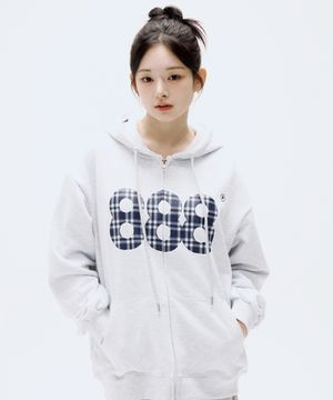 [NO기모] CHECK NUMBER.888 오버핏 투웨이 후드 집업 3 COLORS