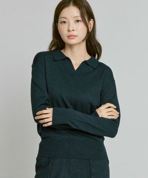 여성 캐시미어 블렌드 카라니트 [틸 블루]_ZD4SW510