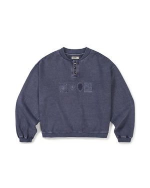 Symbolic button sweatshirt / Vintage navy