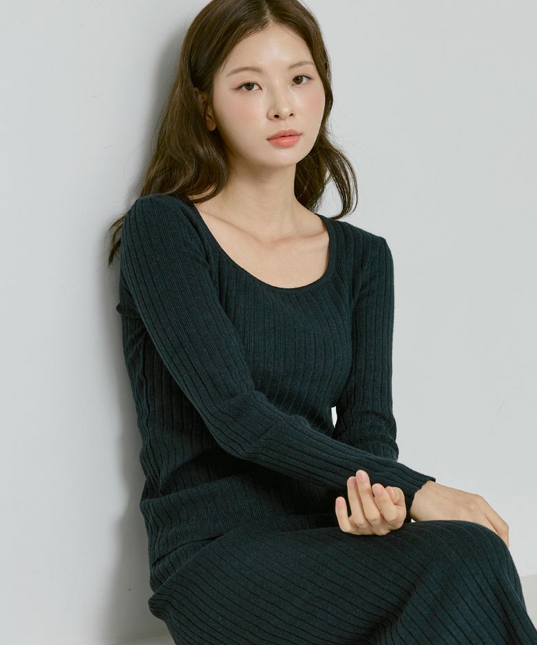 여성 캐시미어 블렌드 스퀘어넥 니트 [틸 블루]_ZD4SW520