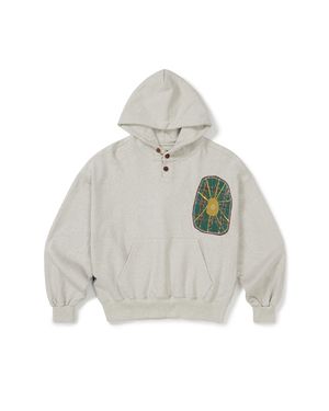 Boiling patched hoodie / Oatmeal