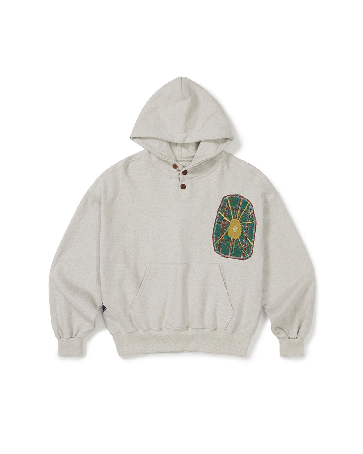 카락터(KARACTOR) Boiling patched hoodie / Oatmeal