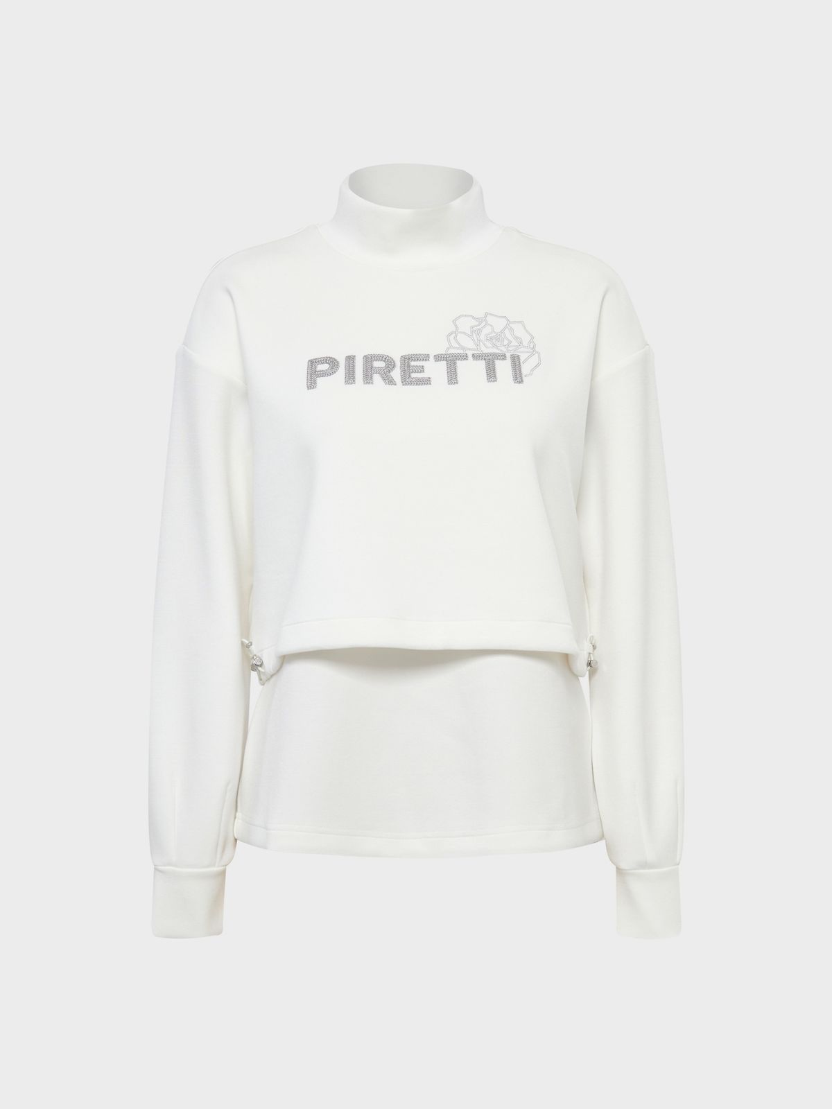 피레티(PIRETTI) 캡슐 루즈핏 모크넥 티셔츠 W_White