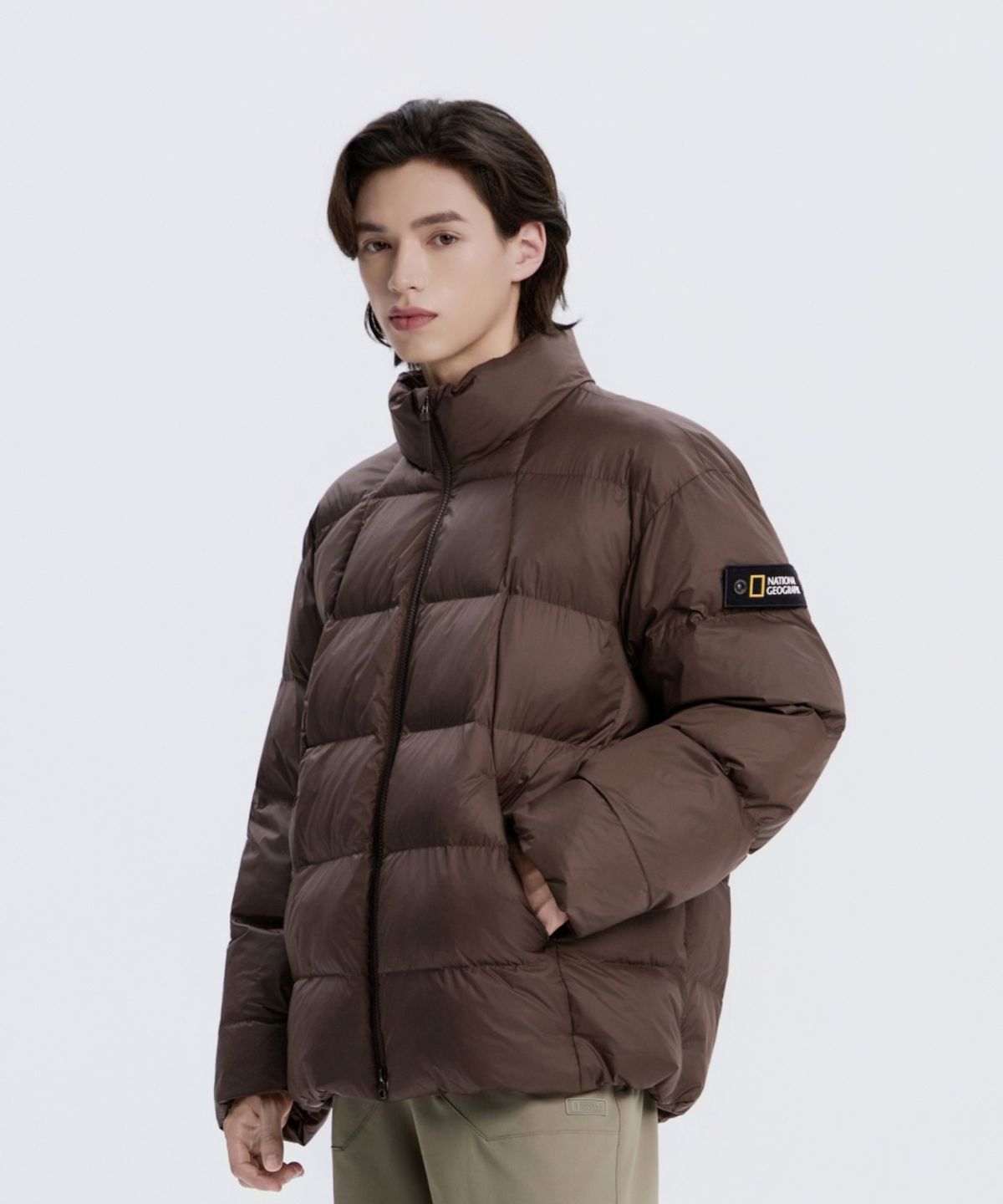 내셔널지오그래픽(NATIONALGEOGRAPHIC) N254UPD903 오록스 스탠드넥 퀼팅 패딩 점퍼 BROWN