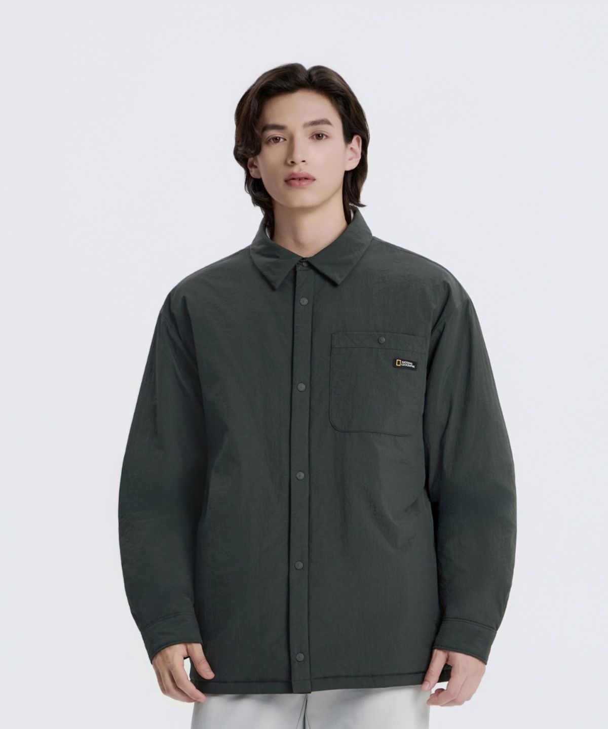 내셔널지오그래픽(NATIONALGEOGRAPHIC) N254UPD901 셔츠형 패딩 점퍼 WOOD GREY