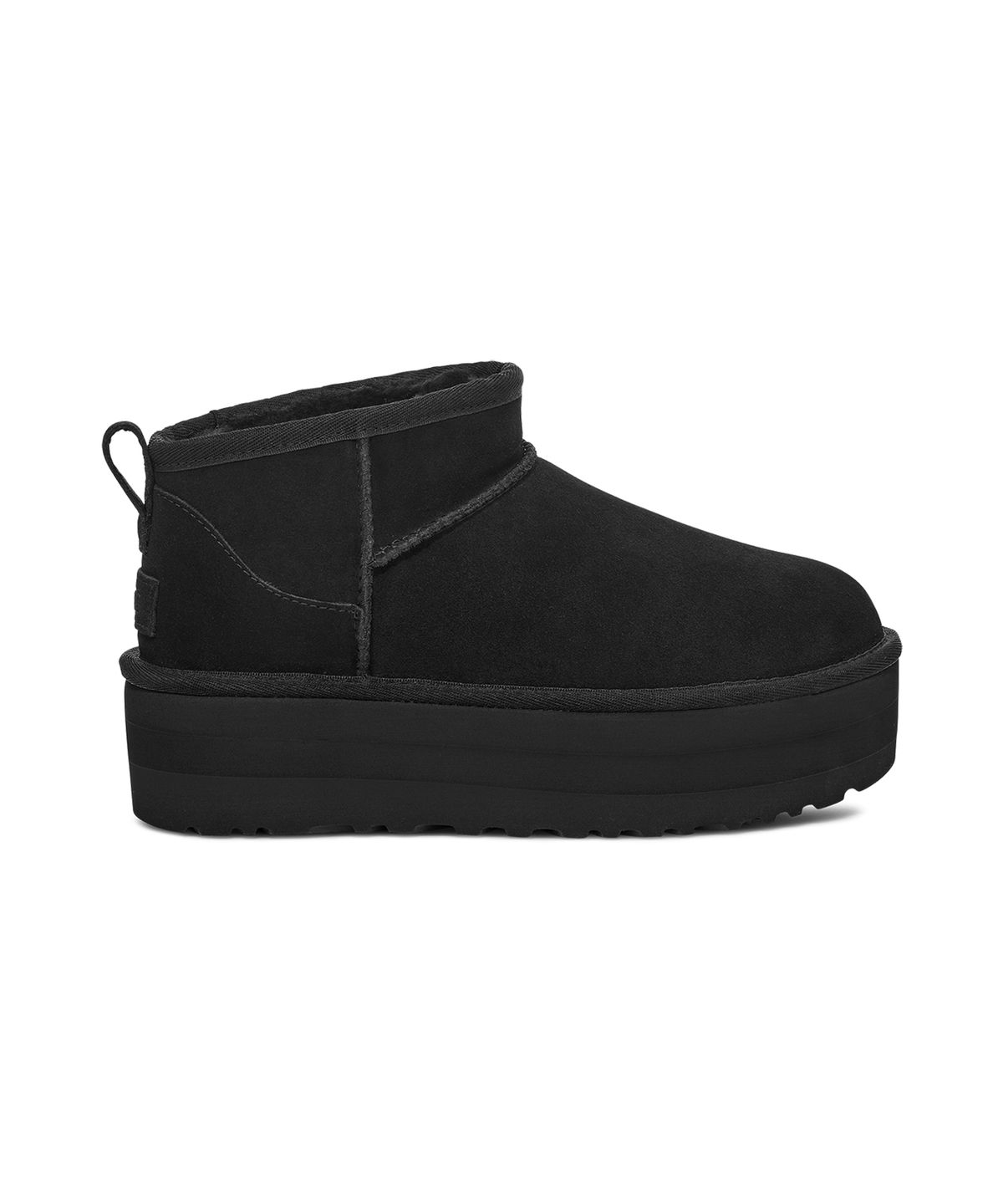 어그(UGG) [WOMEN] 스웨이드 레더 미니 플랫폼 부츠 (클래식 울트라 미니 플랫폼) - 블랙 / 1135092-BLK