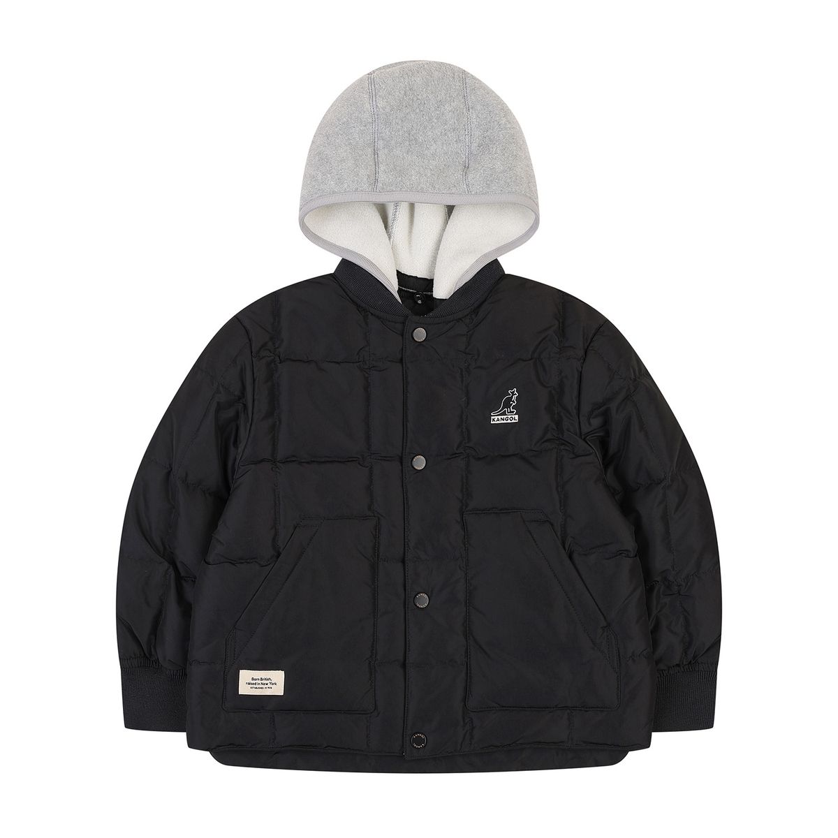 캉골키즈(KANGOL KIDS) 디테처블 후드 포인트 다운점퍼 RD 0105 블랙