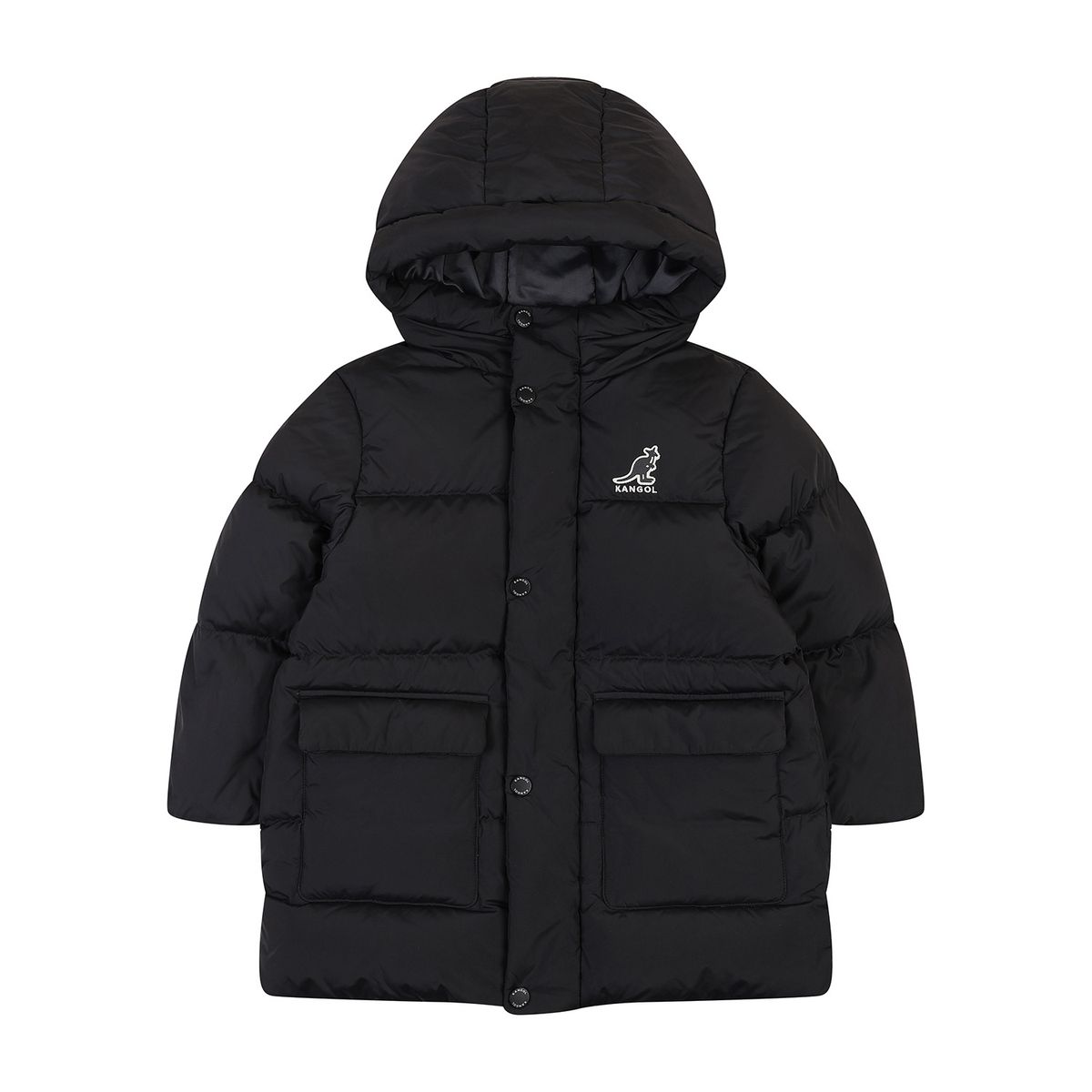 캉골키즈(KANGOL KIDS) 키퍼 헤비 미드 다운 점퍼 RD 0004 블랙