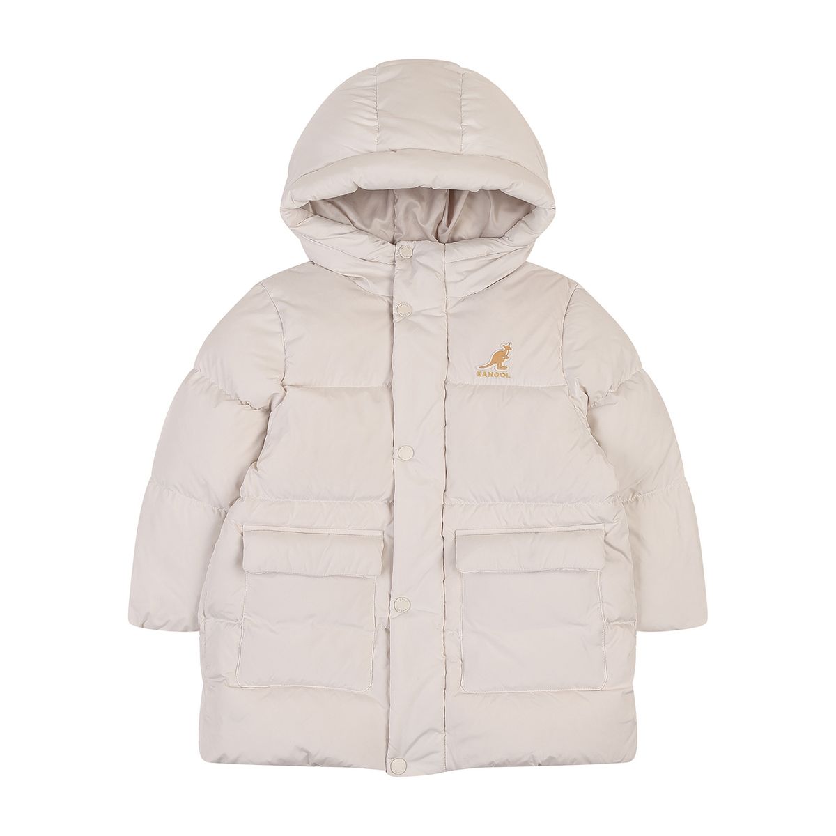 캉골키즈(KANGOL KIDS) 키퍼 헤비 미드 다운 점퍼 RD 0004 아이보리