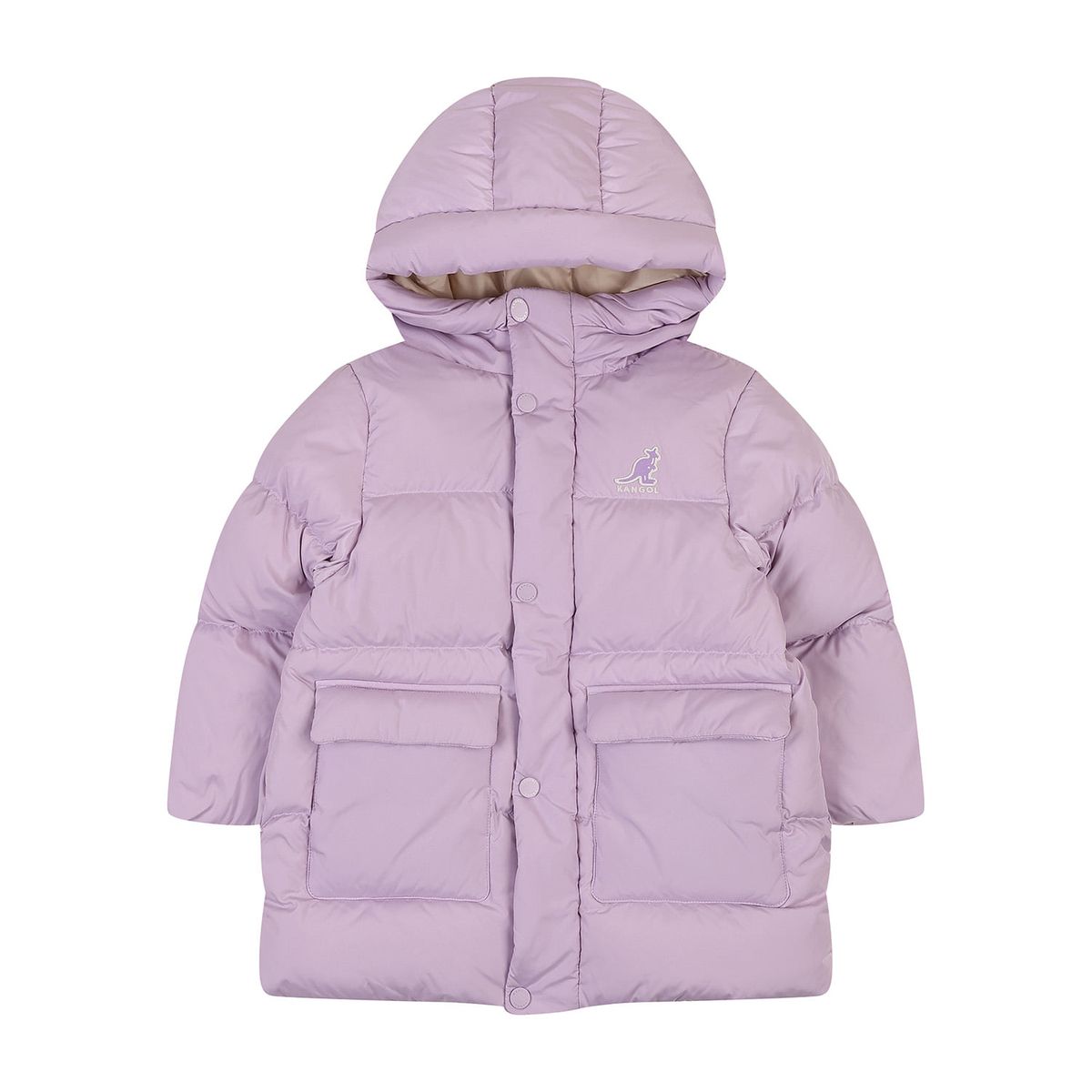 캉골키즈(KANGOL KIDS) 키퍼 헤비 미드 다운 점퍼 RD 0004 라벤더