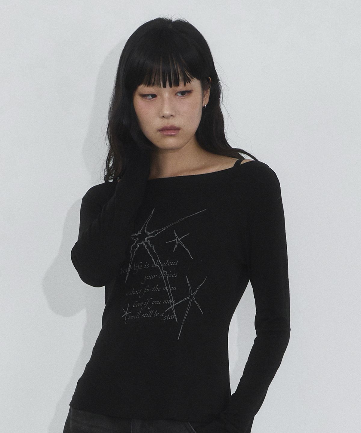 키치어리(KITSCHEERY) Root For Long Sleeve (Black)