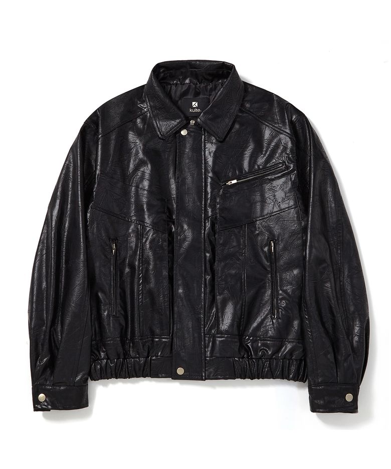 WILD SYNTHETIC  BOMBER JACKET_BLACK