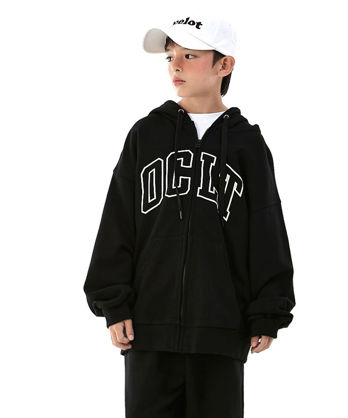 오실롯 주니어(OCELOT JUNIOR) D29 빅로고 후드집업 (블랙)