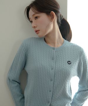 [최윤지 착용] 우먼 클로버하트 케이블 가디건 (5color)