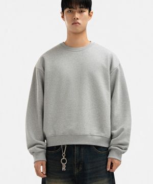 세미 크롭 맨투맨 스웨트 그레이