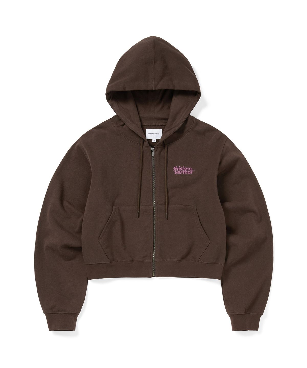 디스이즈네버댓(THISISNEVERTHAT) OL-Logo W Zip Up Hoodie Dark Chocolate