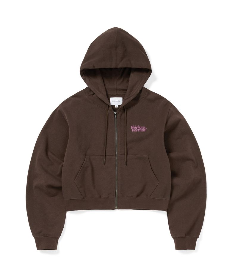 OL-Logo W Zip Up Hoodie Dark Chocolate